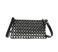 HIOPOIUYT Borsa a tracolla da donna in pelle alla moda pochette borsa a tracolla con tracolla da donna punk rivetti borsa pochette da sera da donna, Nero , One Size