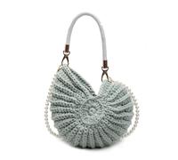 HIOPOIUYT Borsa a tracolla da donna intrecciata a mano con cinturino in perle Borsa a tracolla elegante borsa a tracolla borsa a tracolla borsa da donna borsa a tracolla intrecciata a mano borsa