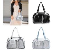 HIOPOIUYT Borsa a tracolla elegante Borse a tracolla PU Borsa a tracolla trasparente di grande capacità con display a pin borsa ascellare per uso quotidiano Borsa trasparente giapponese, Bianco e nero