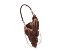HIOPOIUYT Borsa a tracolla intrecciata a mano per le donne Borsa a tracolla alla moda Borsa elegante Maniglia superiore Incontri Conchiglie Donna Crossbody Moda Spalla Elegante Borsa a mano Conchiglie