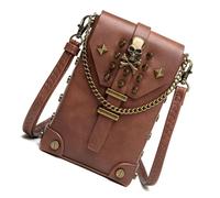HIOPOIUYT Borsa a tracolla punk per le donne Borsa a tracolla in pelle con tracolla regolabile Borsa per telefono per viaggi e uso quotidiano Borsa per la spesa casual