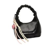 HIOPOIUYT Borsa alla moda Elegante Increspato Borse A Spalla Moda Cuoio DELL'UNITÀ di elaborazione Crossbody Bag Satchel Borsa Per Le Donne Alla Moda Morbida PU, Nero , One Size
