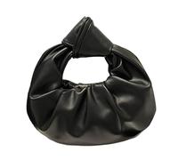HIOPOIUYT Borsa da donna Hoboes Toted Bags Borsa a mano increspata Dumpling Borse da donna Pochette Borse annodate con manico superiore con cerniera Borse con manico superiore per le donne, Nero , One
