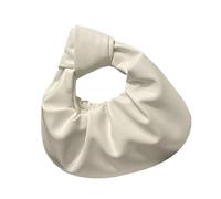 HIOPOIUYT Borsa da donna Hoboes Toted Bags Borsa a mano increspata Dumpling Borse da donna Pochette Borse annodate con manico superiore con cerniera Borse con manico superiore per le donne, bianco
