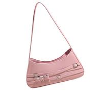 HIOPOIUYT Borsa da donna pratica borsa a tracolla in pelle PU con fiocchi decorazione ascellare borsa per pendolarismo e evento serale borsa a tracolla in pelle PU, D, One Size