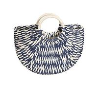HIOPOIUYT Borsa da spiaggia all-match per le donne Semplice borsa di paglia semicerchio Borsa casual da donna Borsa da vacanza di grande capacità Borsa da spiaggia per le donne Borsa da spiaggia