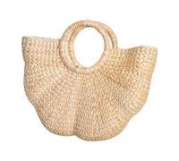 HIOPOIUYT Borsa di paglia da donna alla moda borsa da spiaggia con manico superiore elegante borsa elegante quotidiana tessuta a mano vacanza per viaggi donna spiaggia elegante borsa di paglia