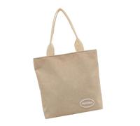 HIOPOIUYT Borsa per il pranzo in velluto a coste con chiusura a cerniera, leggera, pratica borsa adatta per brevi viaggi e shopping quotidiano borsa per la spesa quotidiana, cachi, One Size