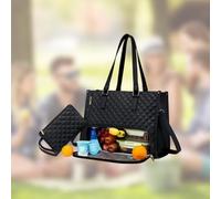 HIOPOIUYT Borsa per laptop professionale con scomparto per il pranzo isolato spaziosa organizzazione per dispositivi da ufficio frutta borsa impermeabile per laptop con isolamento termico, Marrone