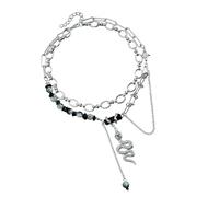 HIOPOIUYT Collana A Catena Gotica Tagliente Comoda Lega Gioielli Margini Staccabili Accessori Portatili Per Concerti Per Concerti Pavimenti Punk A Catena Serpente