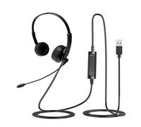 HIOPOIUYT Cuffia del Computer con Cavo Microfono USB per PC per Laptop con Rumore Chiamata Business Chiamata Annullamento del Computer Auricolare