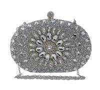 HIOPOIUYT Donne di Lusso Pochette Sera Borse Da Sera Borse Da Donna Delle Signore Della Tasca Del Telefono Della Borsa D, Argento