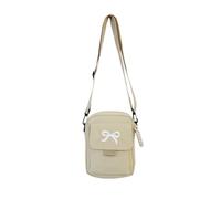 HIOPOIUYT Elegante borsa a tracolla in nylon con cinghia regolabile Bowknot Crossbody borse borsa a tracolla borsa per pendolarismo o casual viaggio shopping borsa giorno, cachi, One Size
