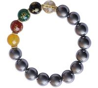 HIOPOIUYT Energia Naturale Terahertz Bracciale Elastico Per Donne Uomini Comfort Cristalli Fili Pietra Ideale Per Perle Piatte Compleanno Terahertz Bracciale