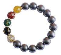 HIOPOIUYT Energia Naturale Terahertz Bracciale Elastico Per Donne Uomini Comfort Cristalli Fili Pietra Ideale Per Perle Piatte Compleanno Terahertz Bracciale