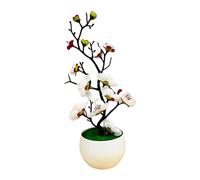 HIOPOIUYT Fiore finto piccolo albero simulazione pianta in vaso bassa manutenzione pianta decorativa per interni bassa manutenzione albero fiore artificiale