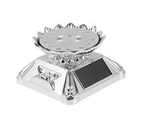 HIOPOIUYT Gioielleria Espositore Alimentato a Energia Solare Giradischi Rotante 360 con Luminosità Luci LED per Anelli Guarda Vetrina Solare Anelli Display Tray