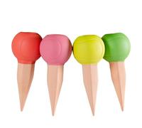 HIOPOIUYT Globi per irrigazione in terracotta per interni ed esterni, 4 pezzi, argilla autoirrigante