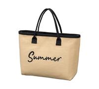 HIOPOIUYT Grande capacitàBorsa da spiaggia per donne e ragazze Borsa con ricamo lettera borsa da tutti i giorni alla moda con manico superiore alla moda per donna lettera ricamo borsa da spiaggia