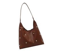 HIOPOIUYT Hoboes Borse Per Le Donne Ragazze Borsa A Tracolla In Pelle Elegante Mezzaluna Borse A Tracolla Punk Rivetti Frizioni Toted Borse Hoboes Toted Borse Per Le Donne, Marrone, One Size