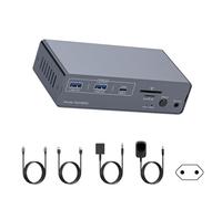 HIOPOIUYT KVM Switcher Dock Supporta Display Doppi 4K120Hz E Trasferimento Dati da 10 Gbps KVM per Laptop Chiave A Condivisione Dock A Doppio Schermo del con Pulsante