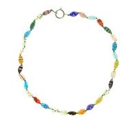 HIOPOIUYT Millefioris Collana di perline per le donne gioielli in vetro soffiato a mano Artigianato italiano Collana corta accessori per il collo gioielli da indossare tutti i giorni, Misura unica