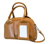 HIOPOIUYT Moderna borsa a tracolla pratica borsa a tracolla in pelle PU molteplici modi di trasporto adatta per lo shopping palestra o viaggi borsa in pelle PU, Marrone, One Size