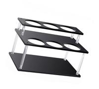 HIOPOIUYT Moderno Acrilico 2 Livelli Nero Sciroppo Bottiglia Rack Per Cucina Controsoffitto Condimenti Stoccaggio Condimenti Holder Salvaspazio Sciroppo Dispenser Rack