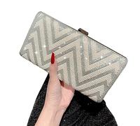 HIOPOIUYT Pochette da sera da donna, borsa a tracolla, borsa a tracolla per matrimoni, balli, feste, con catena staccabile, pochette da sera per le donne
