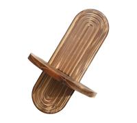 HIOPOIUYT Scaffale decorativo ad arco sospeso design metà secolo vintage in legno galleggiante rack espositore per piante bagno camera da letto doppio scaffale galleggiante