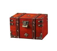 HIOPOIUYT Scatola portaoggetti in legno vintage design antico decorativo case organizzatori con accento in metallo contenitore vintage decorativo in legno con accento in metallo