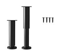 HIOPOIUYT Set di 2 gambe per mobili regolabili in altezza con cuscinetto ammortizzante piedini antiscivolo per sedie e tavoli da letto, gambe in acciaio per mobili