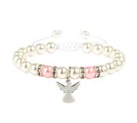 HIOPOIUYT Set regalo per la Prima Comunione, con ali d'angelo, con perle autentiche, ciondolo decorativo a forma di croce d'angelo con perle finte, Angel diamonds, come descritto, come descritto