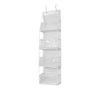 HIOPOIUYT Sopra la porta Tasca di Immagazzinaggio Per Borse A Parete Gancio Appeso Organizzatore Pratico Armadio Casa Accessorio Bianco Pvc Bag Organizer