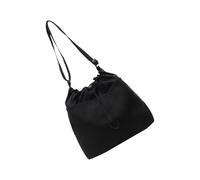 HIOPOIUYT Spaziosa borsa a tracolla in nylon per le donne leggera borsa a tracolla con coulisse regolabile per lavoro scuola uso all'aperto borsa con coulisse alla moda, Nero , One Size
