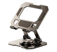 HIOPOIUYT Supporto per computer portatile, supporto da tavolo rotante per tablet, cellulari, piattaforma antiscivolo extra larga, struttura in acciaio, supporto da scrivania pieghevole multi