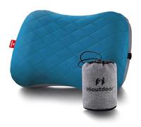 Hioutdoor Cuscino gonfiabile per campeggio con federa rimovibile, cuscino ad aria, cuscino da spiaggia, cuscino da viaggio ergonomico, per esterni, gonfiabile, comodo cuscino per dormire (blue)