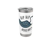 Hip Hip Hoo-ray Divertente gioco di parole Stingray Bicchiere termico in acciaio inox doppia parete