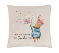Hip Hip Hooray Cuscino Copertura Orso Di Coronazione Emblema Del Re Carlo III