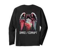 Hip Hop Angelo Vintage Edgy Y2K Backprint Streetwear Angel Maglia a Manica