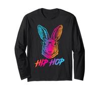 Hip Hop Bunny with Sunglasses Cute Easter Funny Rabbit Lover Maglia a Manica