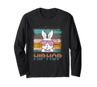 Hip Hop Bunny with Sunglasses Cute Easter Funny Rabbit Lover Maglia a Manica