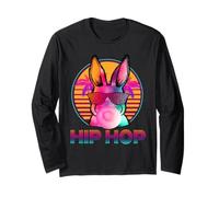 Hip Hop Bunny with Sunglasses Cute Easter Funny Rabbit Lover Maglia a Manica