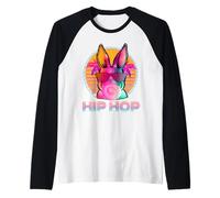 Hip Hop Bunny with Sunglasses Cute Easter Funny Rabbit Lover Maglia con Maniche Raglan