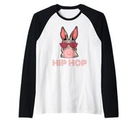 Hip Hop Bunny with Sunglasses Cute Easter Funny Rabbit Lover Maglia con Maniche Raglan