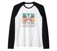 Hip Hop Bunny with Sunglasses Cute Easter Funny Rabbit Lover Maglia con Maniche Raglan