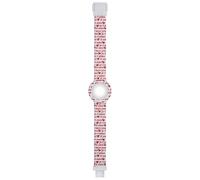 HIP HOP Cinturino Heart and Love, Cinturino Intercambiabile Orologio Donna per Cassa da 32 mm Colore Bianco con Scritte e Cuori Rossi in Silicone Morbido Resistente all'Acqua HBU0976