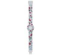 HIP HOP Cinturino Spring Fever, Cinturino Intercambiabile Orologio Donna per Cassa da 32 mm Colore Bianco cn Stampa Fiori di Campo Rosa in Silicone Morbido Resistente all'Acqua HBU0996