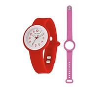 HIP HOP, Collezione Hero.Dot, Kit Orologio Donna con Doppio Cinturino in Silicone Soft Touch Intercambiabile, Pratica Chiusura, Lunetta Bianca, Numeri Verdi, Cassa 34 mm, Movimento al Quarzo