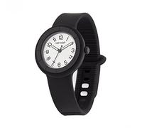 HIP HOP, Collezione Hero.Dot, Orologio Donna Night, Cinturino in Silicone Soft Touch Intercambiabile, Pratica Chiusura, Lunetta Bianca, Numeri Neri, Cassa 34 mm, Movimento al Quarzo, Nero